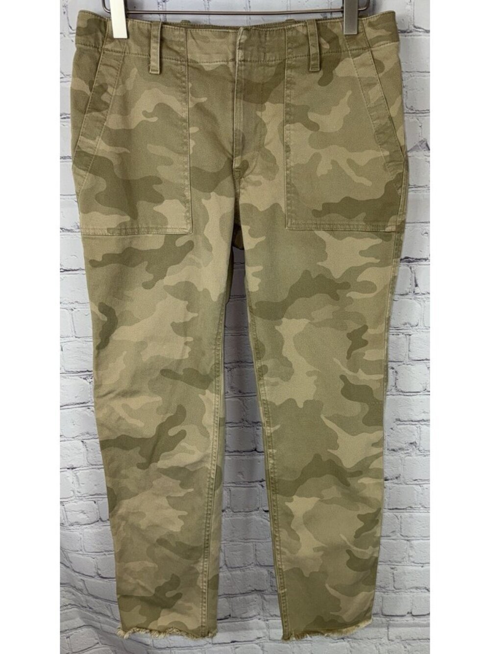 NILI LOTAN Women’s Jenna Mid Rise Cropped Brown Camo Ankle Pants Size 6